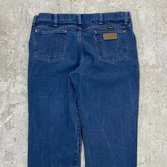 Wrangler Jeans 36x33 Blue Pants 936 Cowboy Western‎ Faded Denim Tag 36x34 B849 - Picture 5 of 14